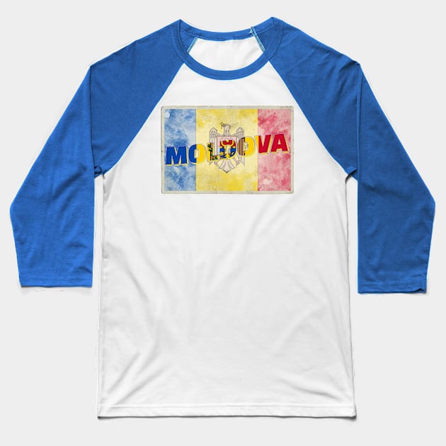 Moldova Vintage style retro souvenir Baseball T-Shirt by DesignerPropo